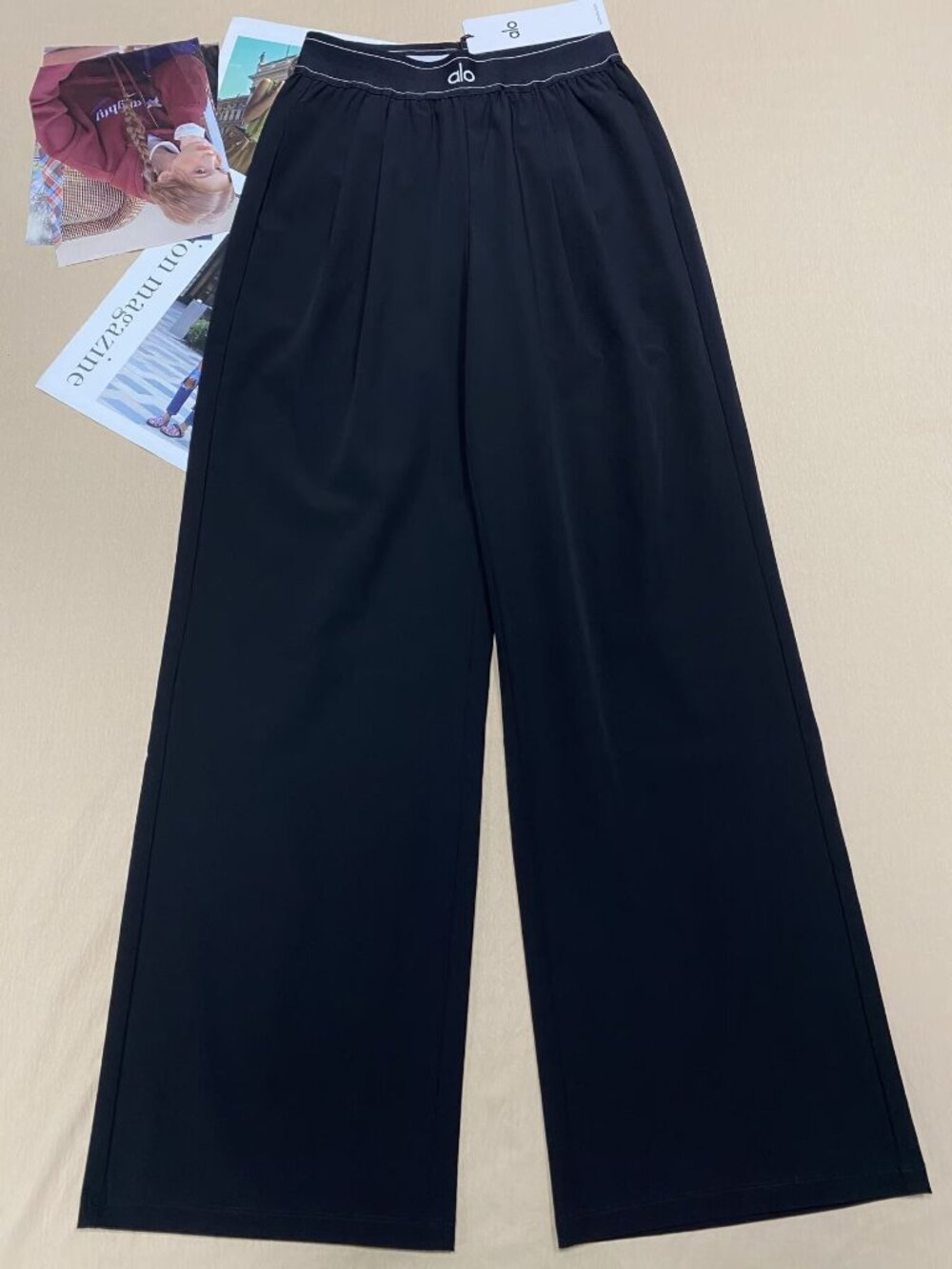Alo Yoga🤩Suit Up Trouser black Wide Leg Trousers(Regular)NWT Essential💥 - Picture 2 of 8